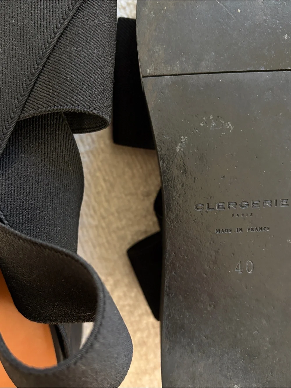 Robert Clergerie Paris Black Elastic Crossover Sandals